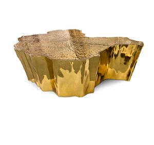Brass and Wood Coffee Table