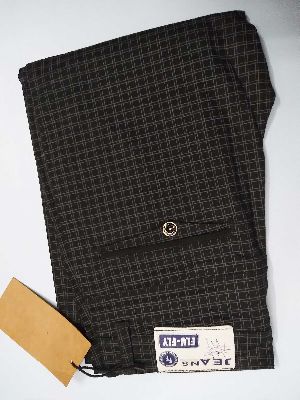 Mens Black Checkered Non Denim Jeans