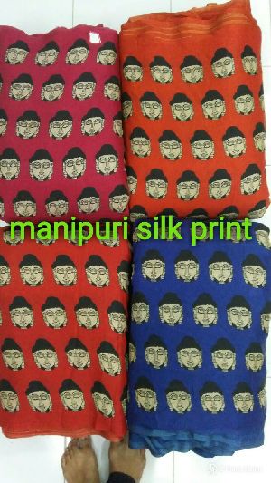 Manipuri Silk Print Fabric Roll