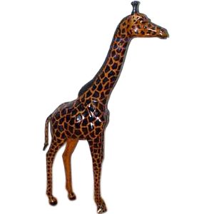 3037 Leather Animal Giraffe statue