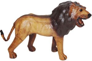 3095 Leather Animal Lion statue