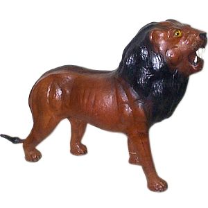 3096 Leather Animal Lion Statue