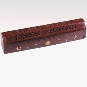 498BROWN Wood Incense Box
