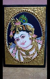 Tanjore Painting Face Krishna