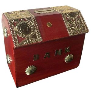 Wooden Hut Shaped Money Bank