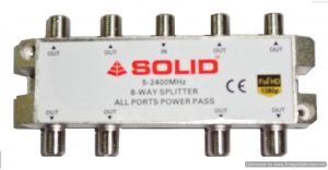 Solid 8-Way Power Pass Splitter