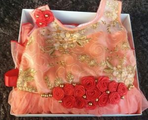 Girls Peach Rose Frock