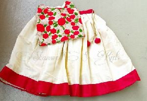 Girls Red & Golden Lehenga Choli