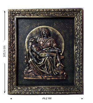 Pieta MN CP Gold Statue With Frame