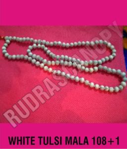 108+1 White Tulsi Mala