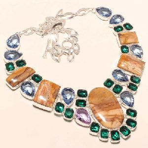 Multicolor Gemstone Beaded Necklace
