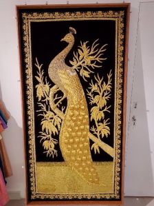 Jewelled peacock wall hanging