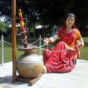 Punjabi Traditional Lady Fiberglass Statue