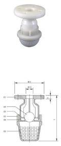 Flange End PP Foot Valves