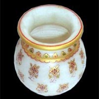 Marble Gold Painted Flower Pot