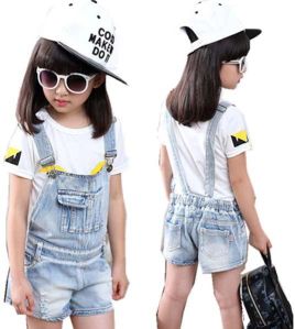 Girls Denim Dungaree