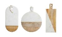 White Marble Wood Cheese Board