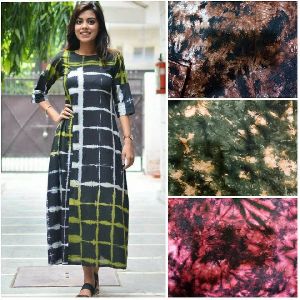 cotton rayon tie dye printed kurtis