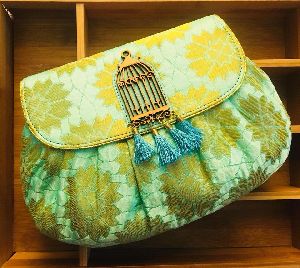 designer banarasi fabric clutch bags