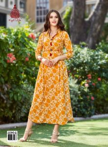 kajal fashion galleria vol 4 rayon printed kurtis