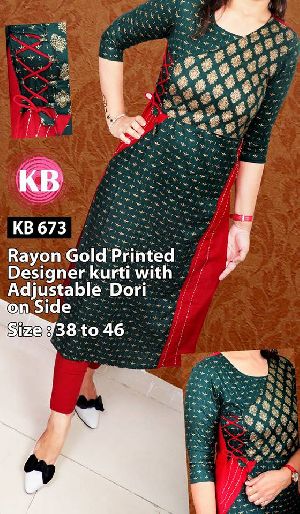 KB designer cotton and rayon kurtis