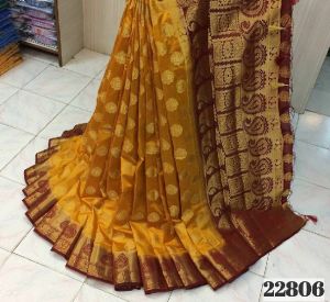 contrast border blouse orio silk sarees