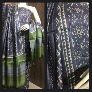 Pure tussar silk block print kurta