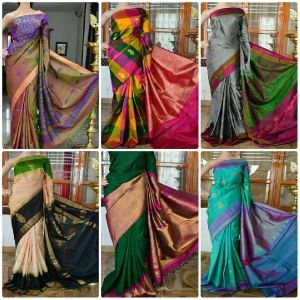 shiny sartin silk designer sarees