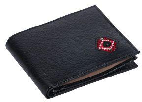 Black Embroidered Mens Wallet