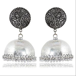 Silver Jhumki Earrings