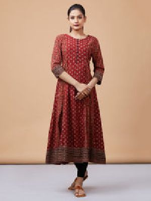 Ajrakh Hand Block Printed Cotton Kurta