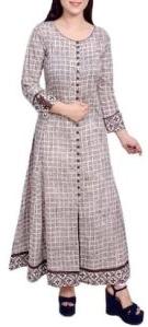 Cotton flared kurta Jaipuri printed