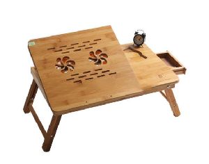 WOODEN LAPTOP table with cooling fans