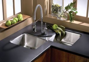 Corner Double Bowl Sink