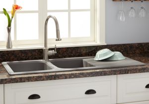 Drain Board Double Bowl Sink