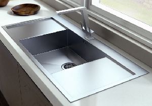 single bowl with double drain board kitchen sink
