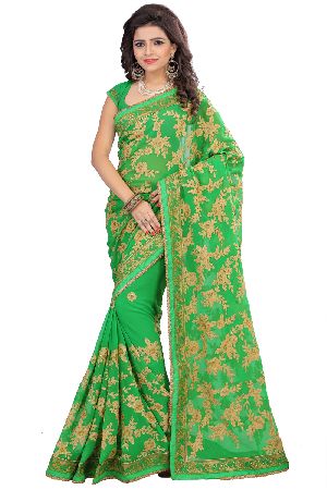 georgette embroidered sarees