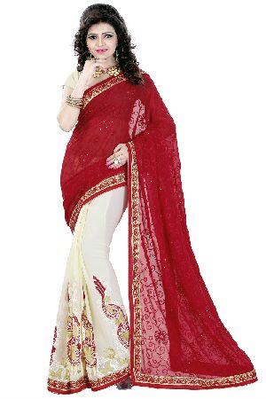 Georgette Half N Half Bollywood Sarees