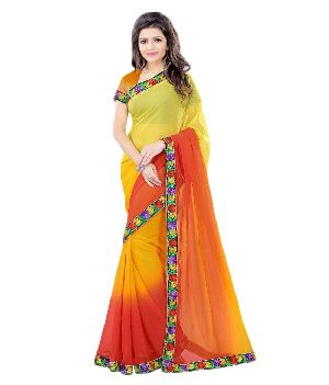 georgette lace border sarees