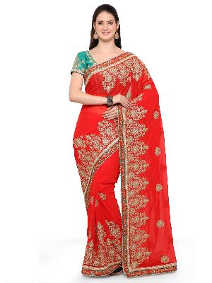Georgette Red Sarees