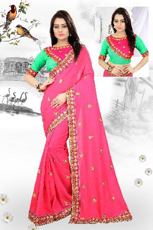 Pink Silk Saree