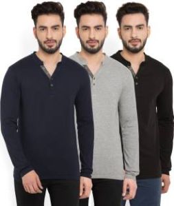 Mens Henley Neck T-Shirts