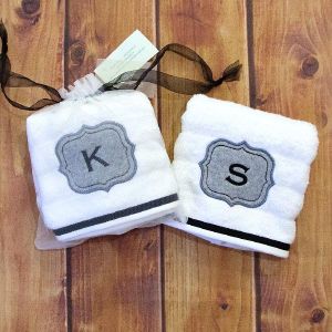 Monogram Grey Hand Towel Set