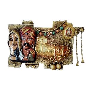 Wooden rajasthani couple Name Plates