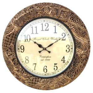 DESIGNER BRASS BROWNED WALL CLOCK