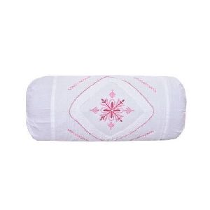 Embroidered Cotton Bolster Cover