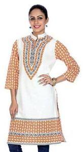 Rajrang Off White Printed Long Kurti