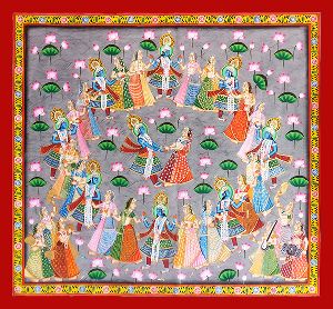 Pichwai depicting Maha-Raas