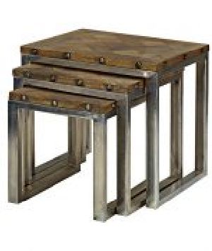 ALUMINIUM FRAMED NEST OF TABLES