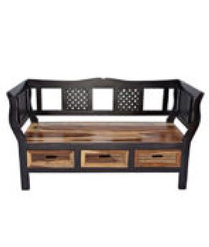 NUT BROWN DISTRESSED BENCH